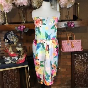 CITY CHIC STRAPLESS PASTEL FLORAL DRESS  (XXL) 24W